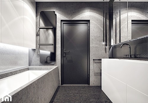 Rzeszotary - Średnia bez okna z punktowym oświetleniem łazienka, styl minimalistyczny - zdjęcie od KONZEPT Architekci