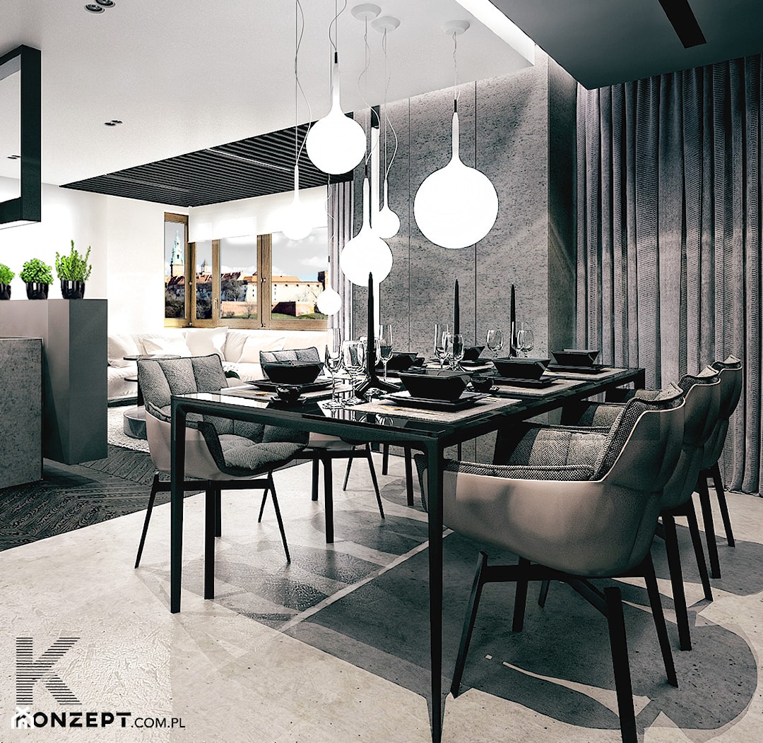 Gen. Kościuszki - Średnia jadalnia w salonie, styl minimalistyczny - zdjęcie od KONZEPT Architekci - Homebook