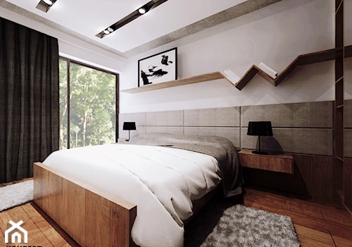 Piaskowa - Duża biała sypialnia, styl minimalistyczny - zdjęcie od KONZEPT Architekci