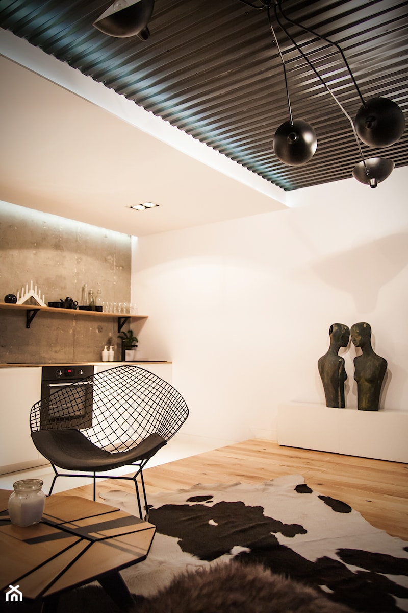 zwykłe materiały - niezwykłe zastosowanie - Salon, styl minimalistyczny - zdjęcie od KONZEPT Architekci