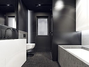 Rzeszotary - Średnia na poddaszu łazienka z oknem, styl minimalistyczny - zdjęcie od KONZEPT Architekci