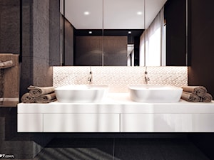 Wieliczka - Z dwoma umywalkami łazienka, styl nowoczesny - zdjęcie od KONZEPT Architekci
