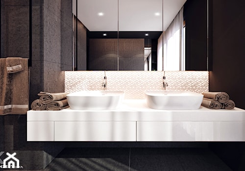 Wieliczka - Z dwoma umywalkami łazienka, styl nowoczesny - zdjęcie od KONZEPT Architekci