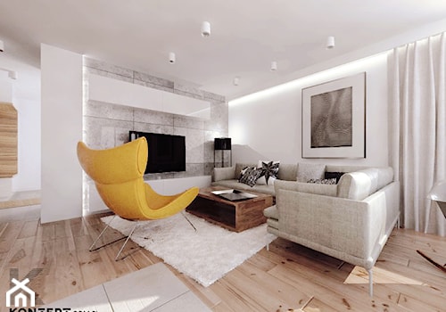 Grzegórzecka - Średni biały salon, styl minimalistyczny - zdjęcie od KONZEPT Architekci