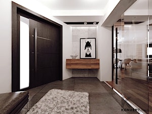 Cechowa - Średni biały szary hol / przedpokój, styl minimalistyczny - zdjęcie od KONZEPT Architekci