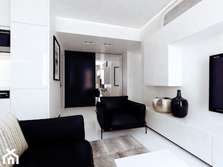 Aranżacje wnętrz - Salon: Angel Wawel II - Mały biały salon, styl minimalistyczny - KONZEPT Architekci. Przeglądaj, dodawaj i zapisuj najlepsze zdjęcia, pomysły i inspiracje designerskie. W bazie mamy już prawie milion fotografii!