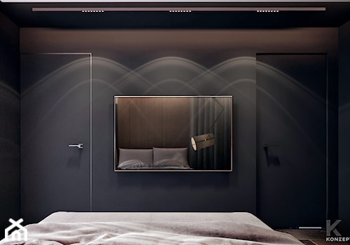 Wieliczka - Średnia czarna sypialnia, styl nowoczesny - zdjęcie od KONZEPT Architekci