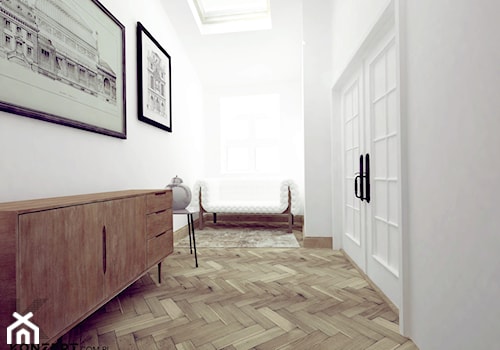 Stolarska II - Średnie z sofą białe biuro, styl tradycyjny - zdjęcie od KONZEPT Architekci