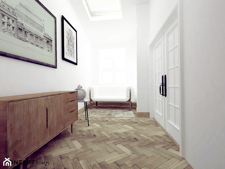 Stolarska II - Średnie z sofą białe biuro, styl tradycyjny - zdjęcie od KONZEPT Architekci