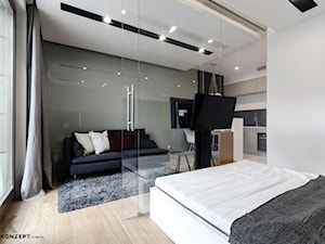 Micro apartament - Salon, styl nowoczesny - zdjęcie od KONZEPT Architekci