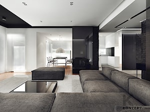 Rzeszotary - Duży salon, styl minimalistyczny - zdjęcie od KONZEPT Architekci