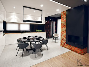 Masłomiąca - Średnia czarna jadalnia w kuchni, styl minimalistyczny - zdjęcie od KONZEPT Architekci