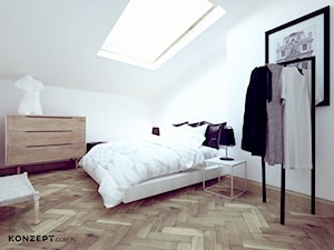 Stolarska II - Średnia biała sypialnia na poddaszu, styl tradycyjny - zdjęcie od KONZEPT Architekci
