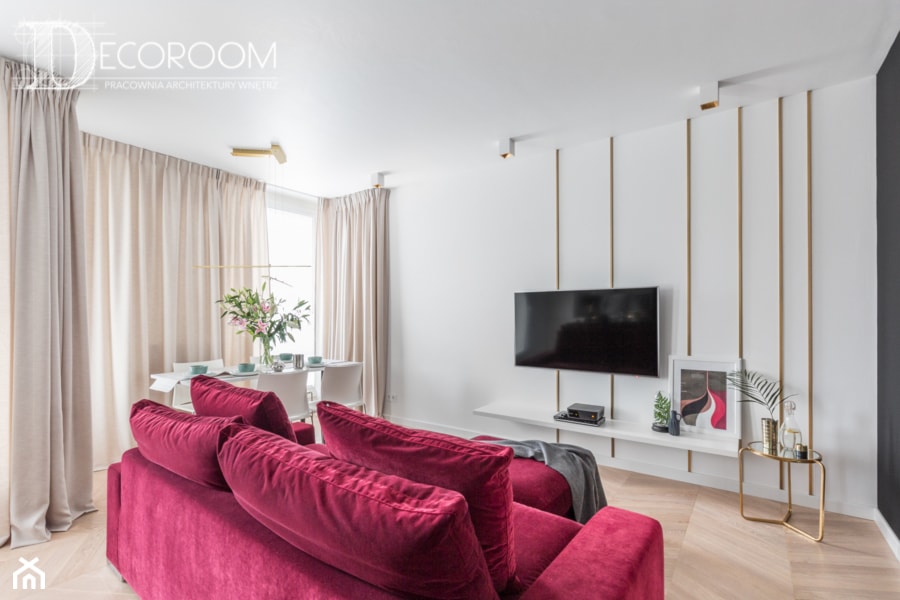 Apartament na Warszawskim Mokotowie - Salon, styl nowoczesny - zdjęcie od Pracownia Architektury Wnętrz Decoroom