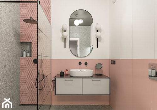 Róż i już! Kobiece wnętrze w Warszawie - Średnia łazienka, styl glamour - zdjęcie od Pracownia Architektury Wnętrz Decoroom