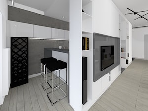 Monochromatyczny apartament 108m2 - Salon, styl minimalistyczny - zdjęcie od Łukasz Milewski Architekt