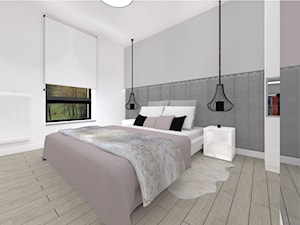 Monochromatyczny apartament 108m2 - Sypialnia, styl minimalistyczny - zdjęcie od Łukasz Milewski Architekt