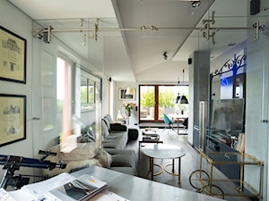 Sadyba 110 - Duże w osobnym pomieszczeniu z sofą białe biuro, styl nowoczesny - zdjęcie od Łukasz Milewski Architekt