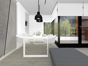 Monochromatyczny apartament 108m2 - Jadalnia, styl minimalistyczny - zdjęcie od Łukasz Milewski Architekt