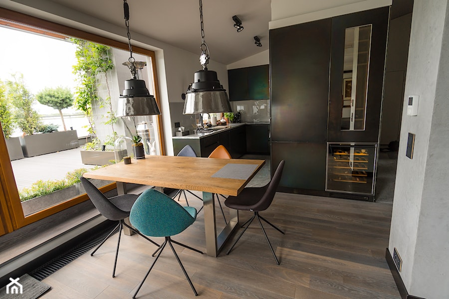 Sadyba 110 - Średnia jadalnia w kuchni, styl nowoczesny - zdjęcie od Łukasz Milewski Architekt