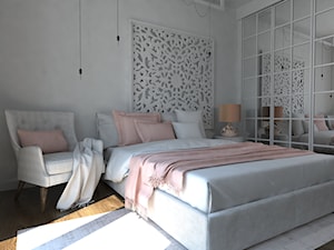 Mieszkanie pokazowe nr2 przy ul. Sikorskiego w Legionowie - Mała biała sypialnia, styl skandynawski - zdjęcie od ELITE HOME