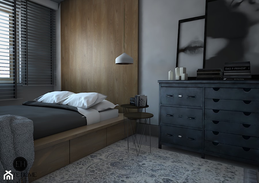 APARTAMENTY POKAZOWE BRZOZOWA LEGIONOWO - Mała szara sypialnia, styl nowoczesny - zdjęcie od ELITE HOME
