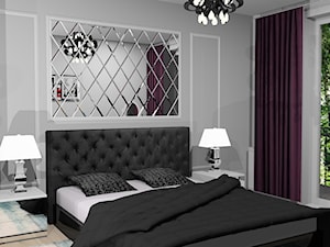 Sypialnia nowoczesna z nutką stylu glamour - Średnia szara sypialnia z balkonem / tarasem, styl nowoczesny - zdjęcie od Katarzyna Krawczyszyn