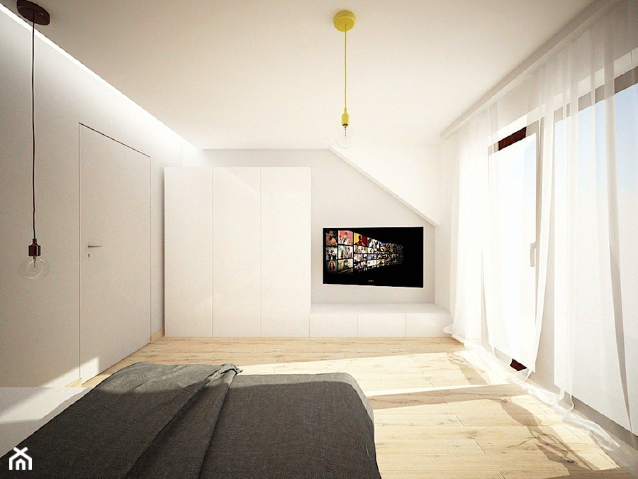 Sypialnia biała - Sypialnia, styl minimalistyczny - zdjęcie od Art-Design Karol Jurczyk