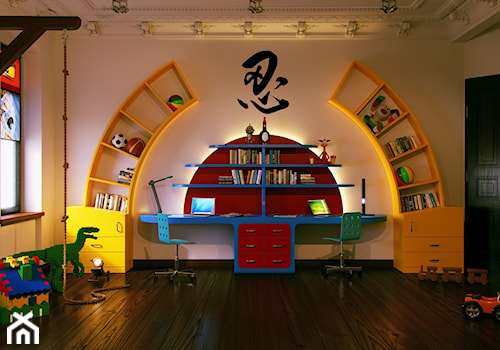 Projekt pokoju dziecięcego - Duży szary pokój dziecka dla dziecka dla chłopca dla dziewczynki, styl nowoczesny - zdjęcie od Żurek Studio