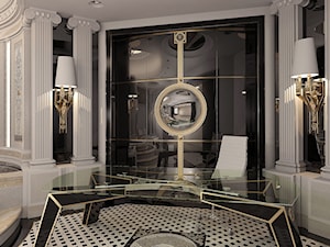 Projekt łazienki show-roomu Gianni Versace CD - autor J.Żurek - Średnie czarne szare biuro, styl glamour - zdjęcie od Żurek Studio