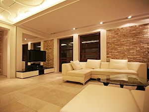 Przebudowa oraz projekt architektury wnętrz w domu jednorodzinnym - Salon, styl nowoczesny - zdjęcie od Żurek Studio