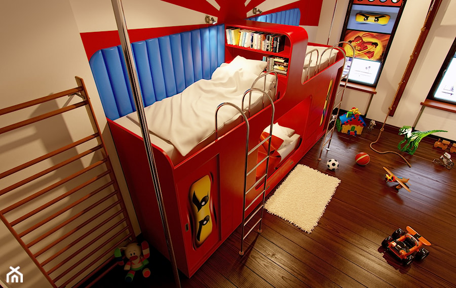 Projekt pokoju dziecięcego - Średni szary pokój dziecka dla dziecka dla chłopca dla dziewczynki dla rodzeństwa, styl nowoczesny - zdjęcie od Żurek Studio