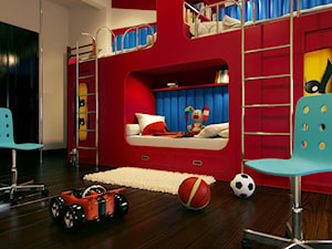 Projekt pokoju dziecięcego - Średni beżowy biały pokój dziecka dla dziecka dla rodzeństwa, styl nowoczesny - zdjęcie od Żurek Studio