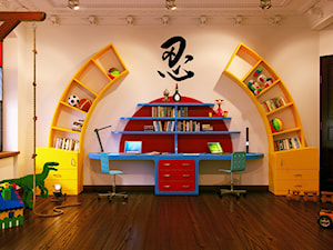 Projekt pokoju dziecięcego - Średni beżowy pokój dziecka dla dziecka dla nastolatka dla chłopca dla dziewczynki dla rodzeństwa, styl nowoczesny - zdjęcie od Żurek Studio