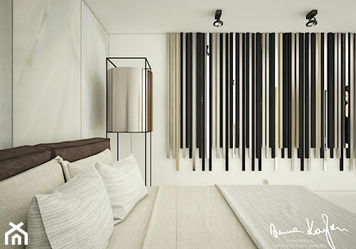 New Concept - Średnia beżowa sypialnia, styl minimalistyczny - zdjęcie od Anna KarJan Pracownia architektury wnętrz