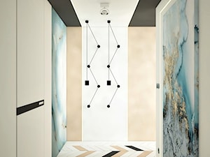 New Concept - Średni beżowy szary hol / przedpokój, styl nowoczesny - zdjęcie od Anna KarJan Pracownia architektury wnętrz