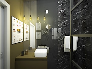 Męska łazienka 3,9 - Mała bez okna z lustrem z marmurową podłogą łazienka, styl nowoczesny - zdjęcie od Anna KarJan Pracownia architektury wnętrz