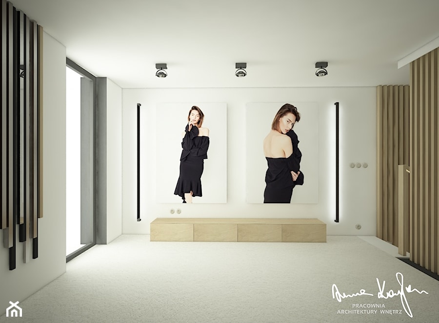 New Concept - Duża biała sypialnia, styl minimalistyczny - zdjęcie od Anna KarJan Pracownia architektury wnętrz