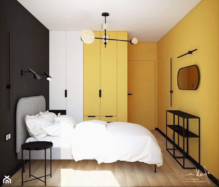 Orange dreams - Sypialnia, styl minimalistyczny - zdjęcie od Anna KarJan Pracownia architektury wnętrz