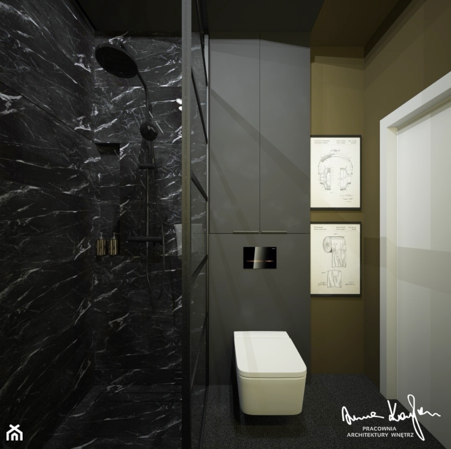 Męska łazienka 3,9 - Łazienka, styl nowoczesny - zdjęcie od Anna KarJan Pracownia architektury wnętrz