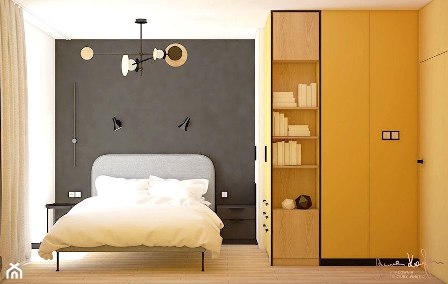 Orange dreams - Sypialnia, styl minimalistyczny - zdjęcie od Anna KarJan Pracownia architektury wnętrz