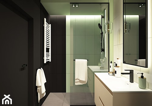 Sage bathroom - Łazienka, styl industrialny - zdjęcie od Anna KarJan Pracownia architektury wnętrz