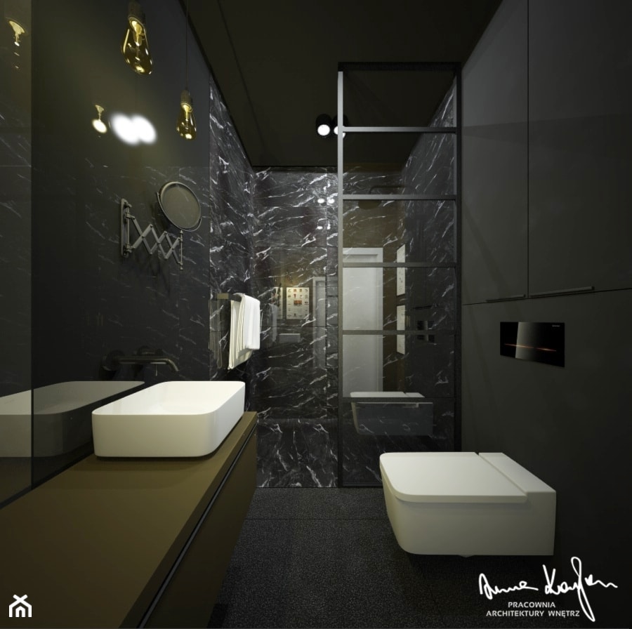 Męska łazienka 3,9 - Łazienka, styl nowoczesny - zdjęcie od Anna KarJan Pracownia architektury wnętrz