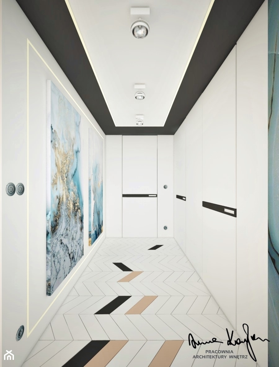 New Concept - Duży biały hol / przedpokój, styl nowoczesny - zdjęcie od Anna KarJan Pracownia architektury wnętrz