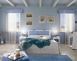 Sypialnia - Duża niebieska sypialnia, styl glamour - zdjęcie od italiastyle - Homebook