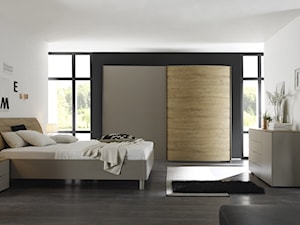 Sypialnia - Duża biała czarna sypialnia, styl glamour - zdjęcie od italiastyle
