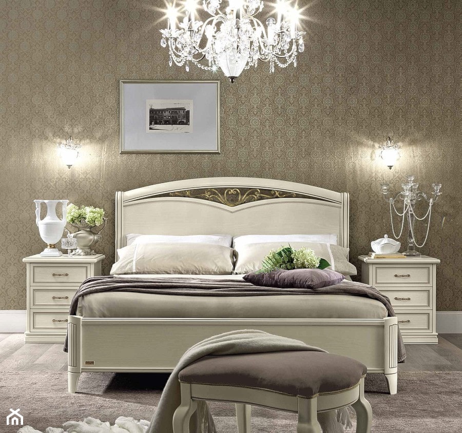 Sypialnia - Mała czarna sypialnia, styl glamour - zdjęcie od italiastyle