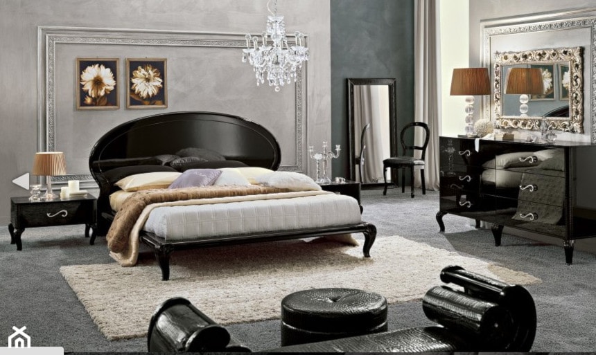 Sypialnia - Duża sypialnia, styl glamour - zdjęcie od italiastyle