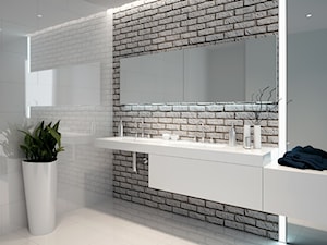 Loft Brick - Z dwoma umywalkami łazienka - zdjęcie od STONE MASTER