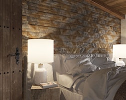 Amberia - Mała beżowa sypialnia na poddaszu, styl rustykalny - zdjęcie od STONE MASTER - Homebook